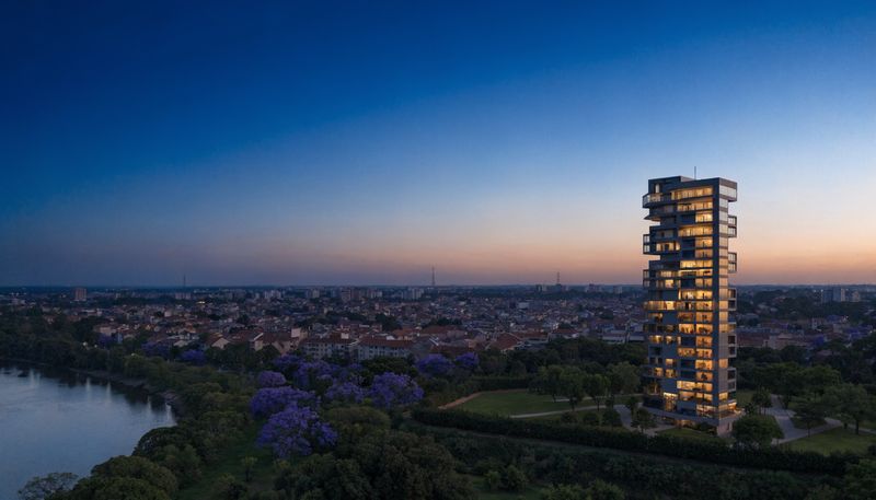 Salón de un apartamento de obra nueva en Asunción