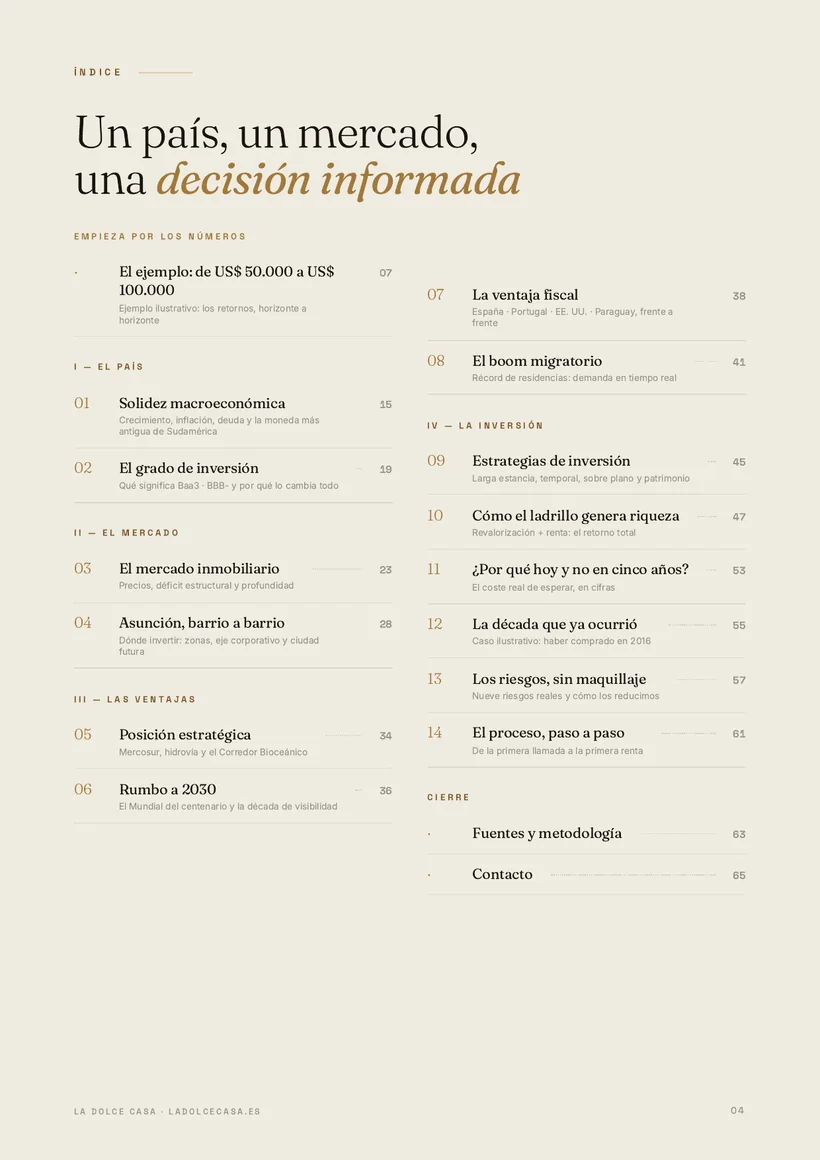 Índice del manual con los catorce capítulos